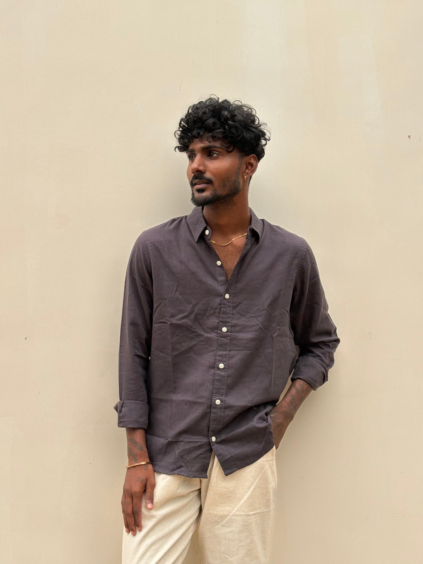Dark Grey Linen Shirt
