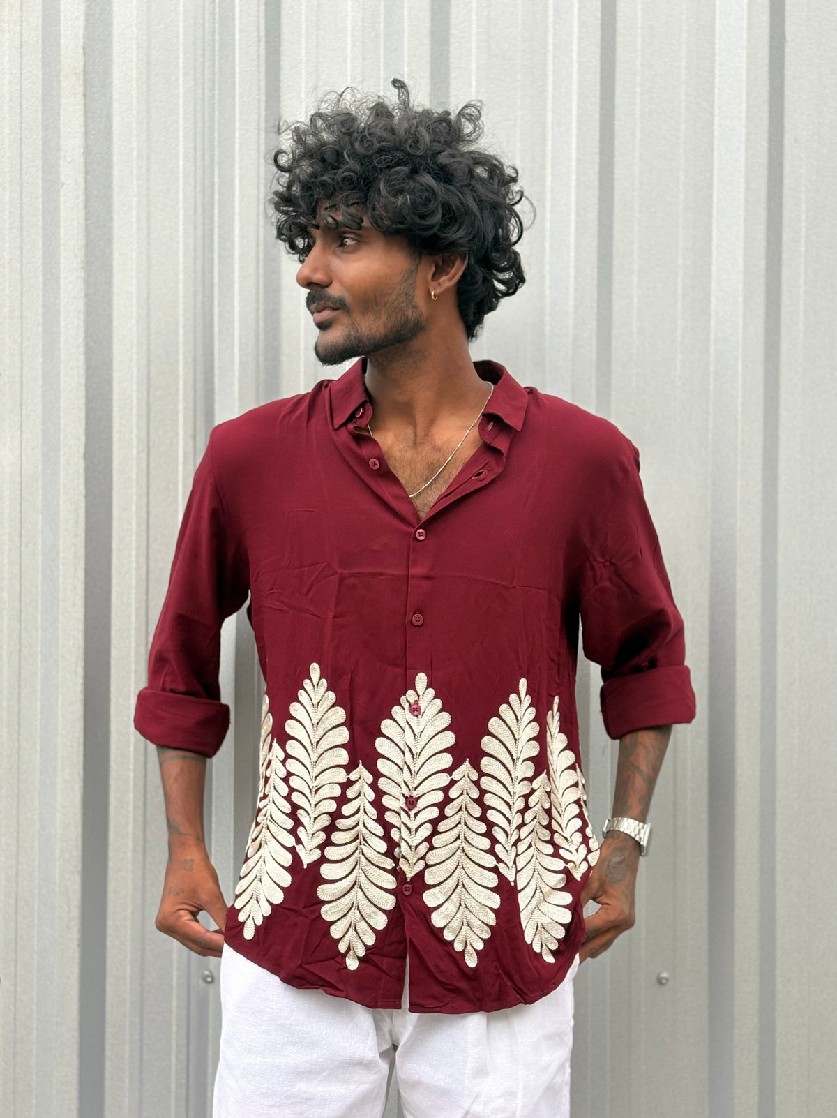 Red Embroidery Shirt