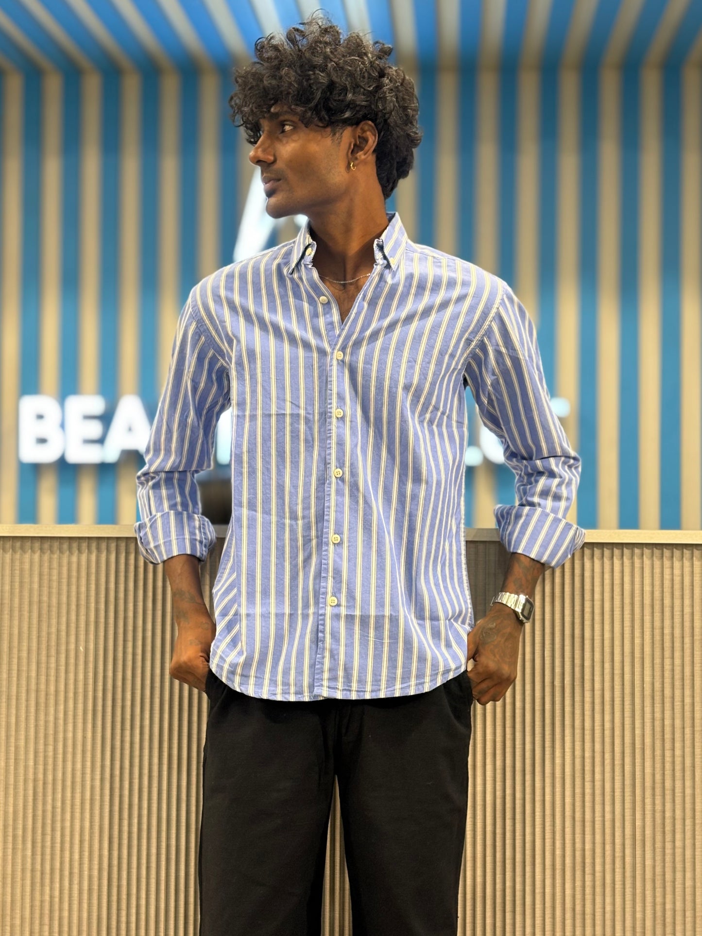 Blue Striped Old Money Shirt