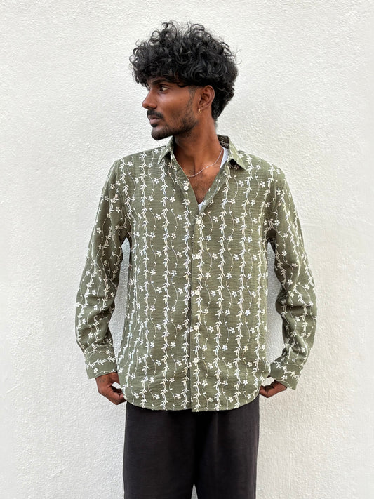 Green Embroidery Shirt