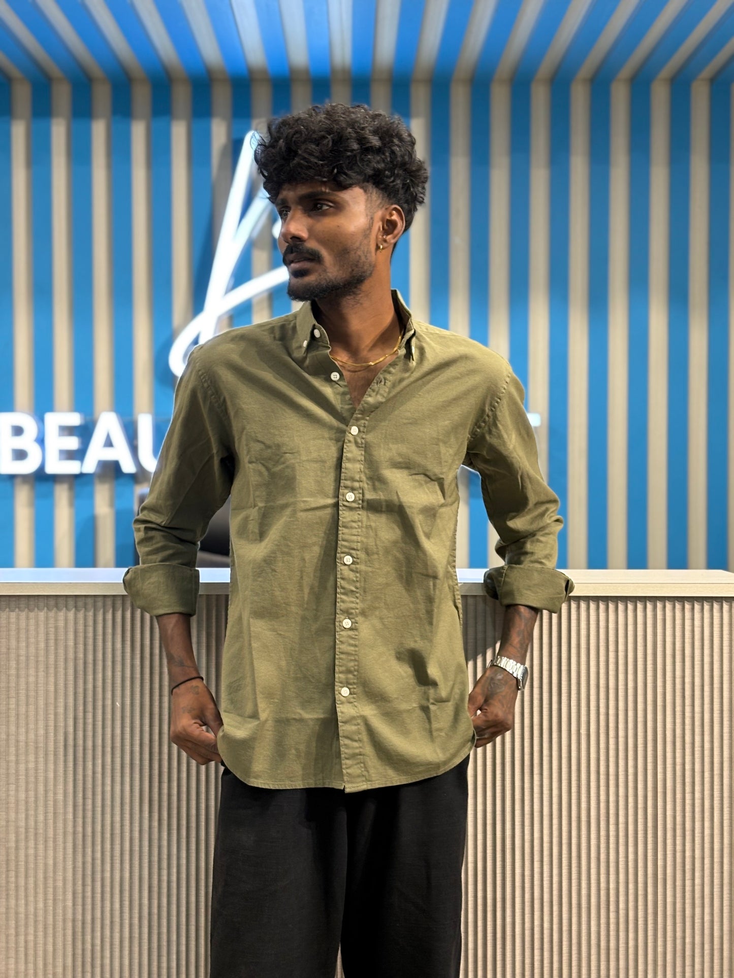 Green Linen Shirt