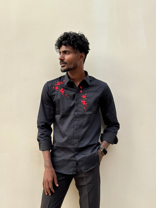 Black Embroidery Designer Shirt