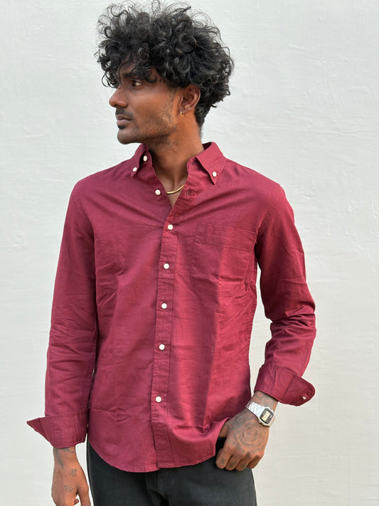 Maroon Linen Shirt