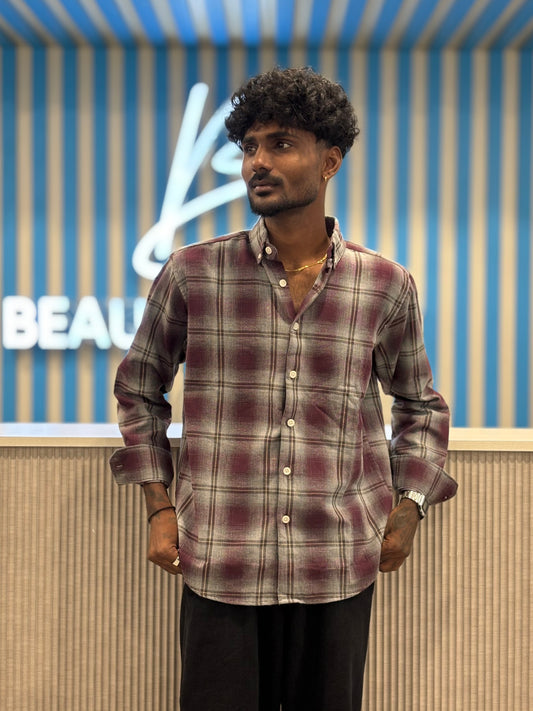 Maroon Flannel Shirt