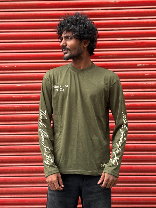 Green Streetwear Full sleeve T-shirt