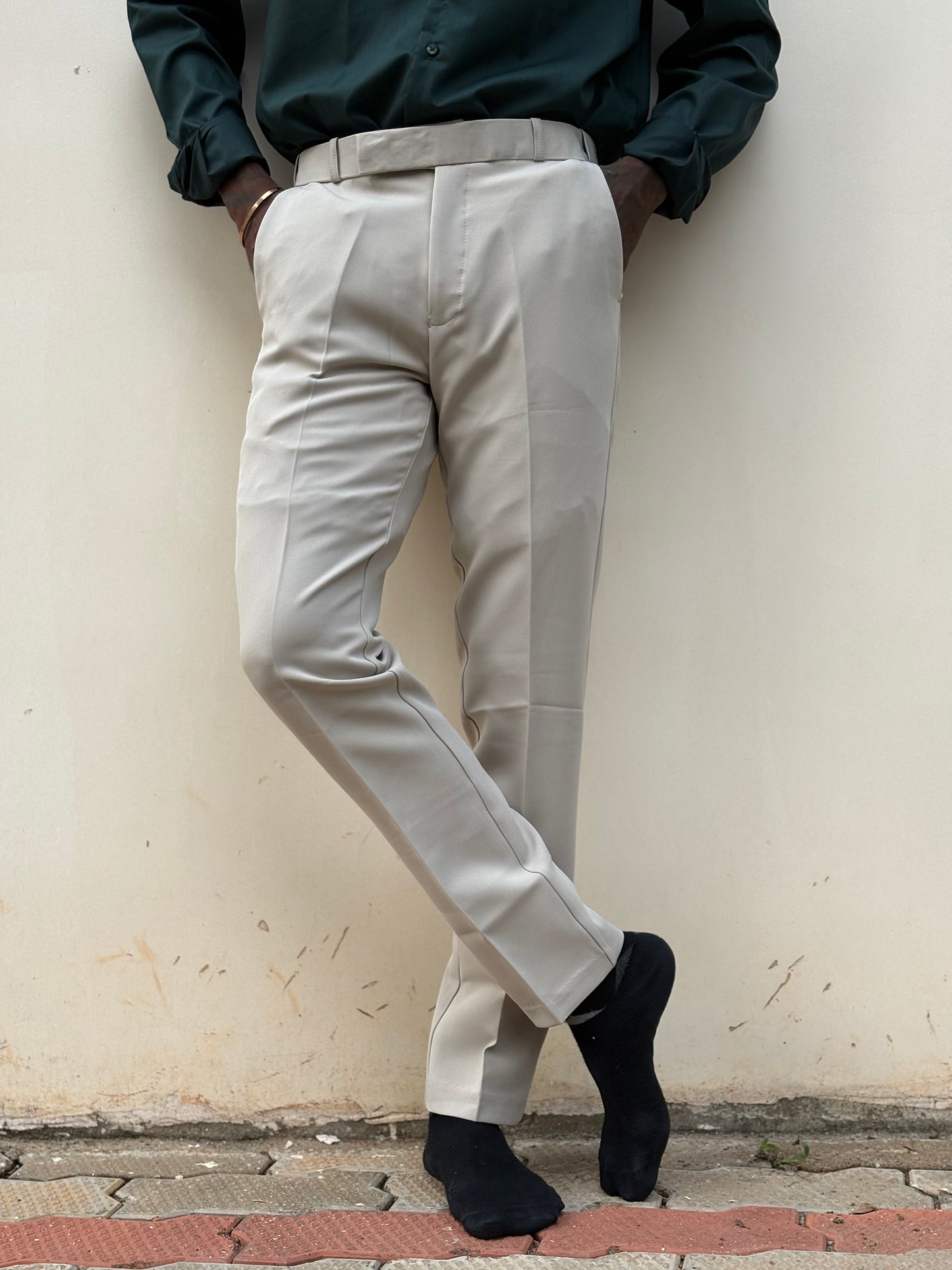 Light Grey Polo Fit Formal Pants