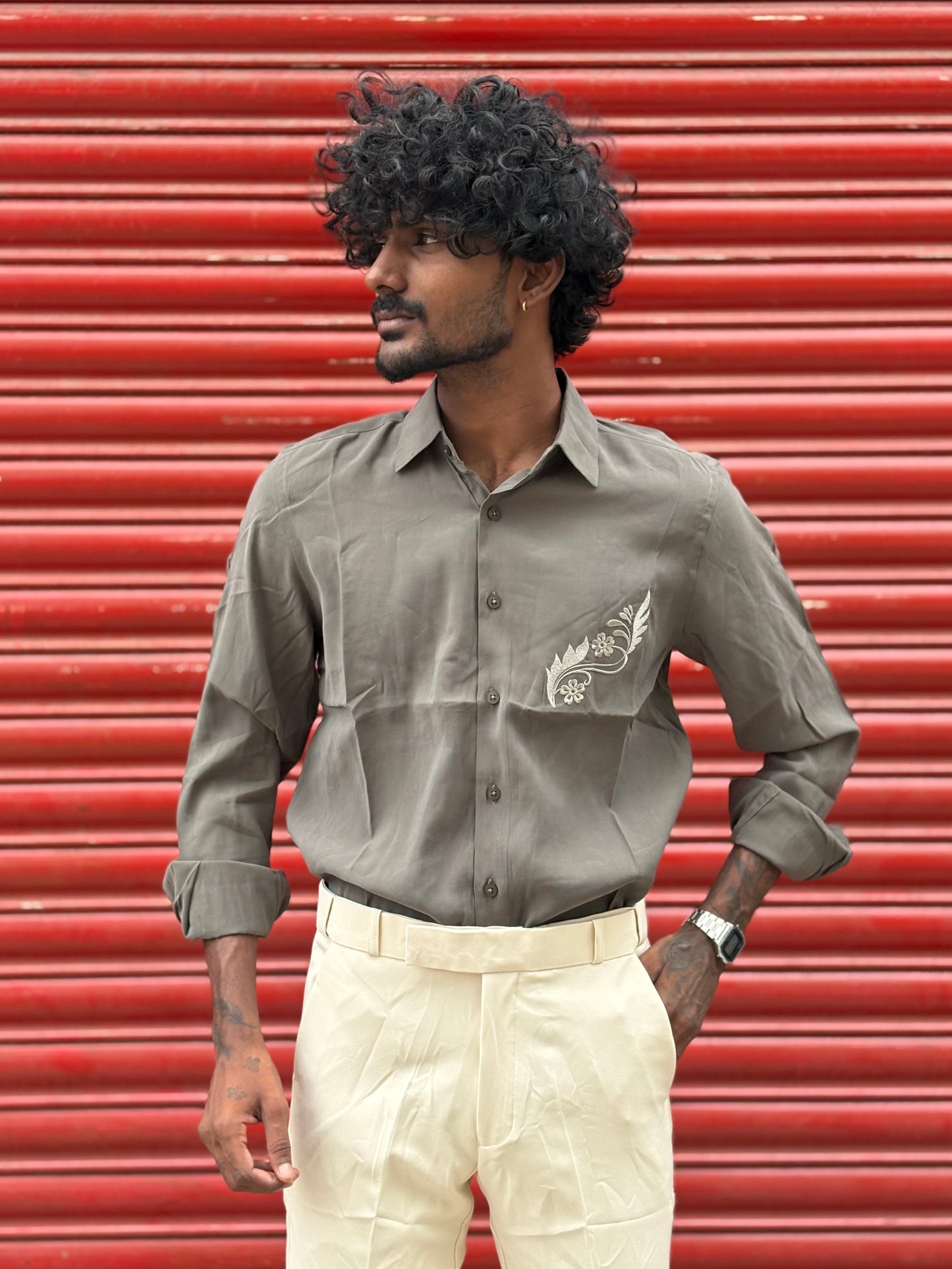 Green Embroidery Shirt