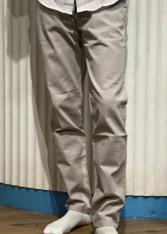 Beige Linen Draw String Pants