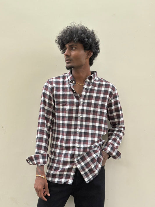 Black And Brown Flannel Shirt
