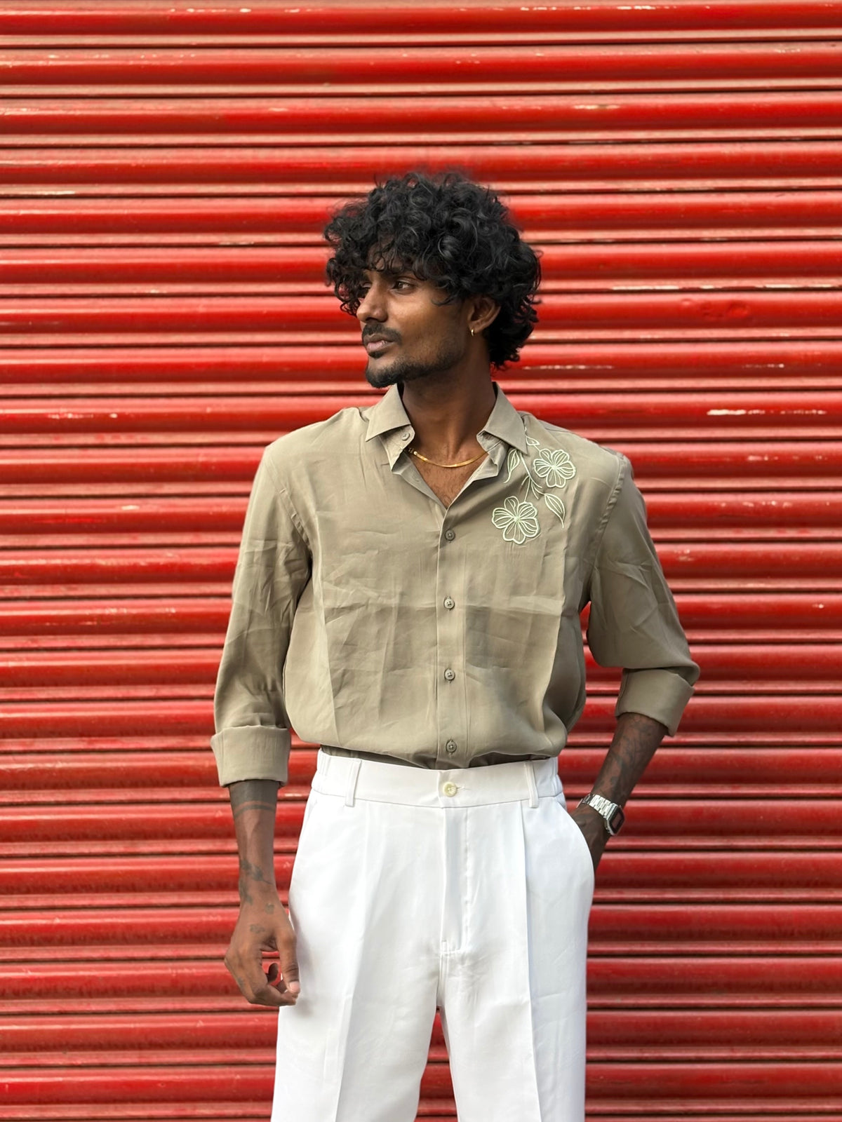Green Embroidery Shirt