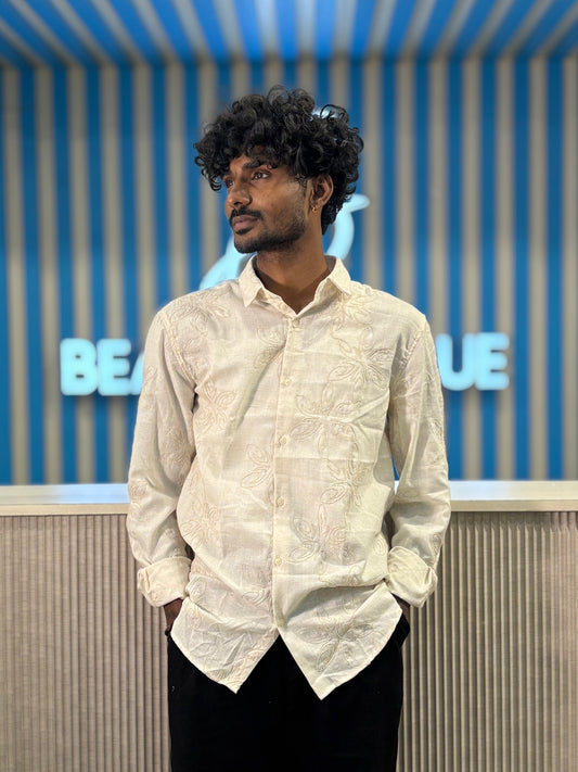 Beige Embroidery Shirt