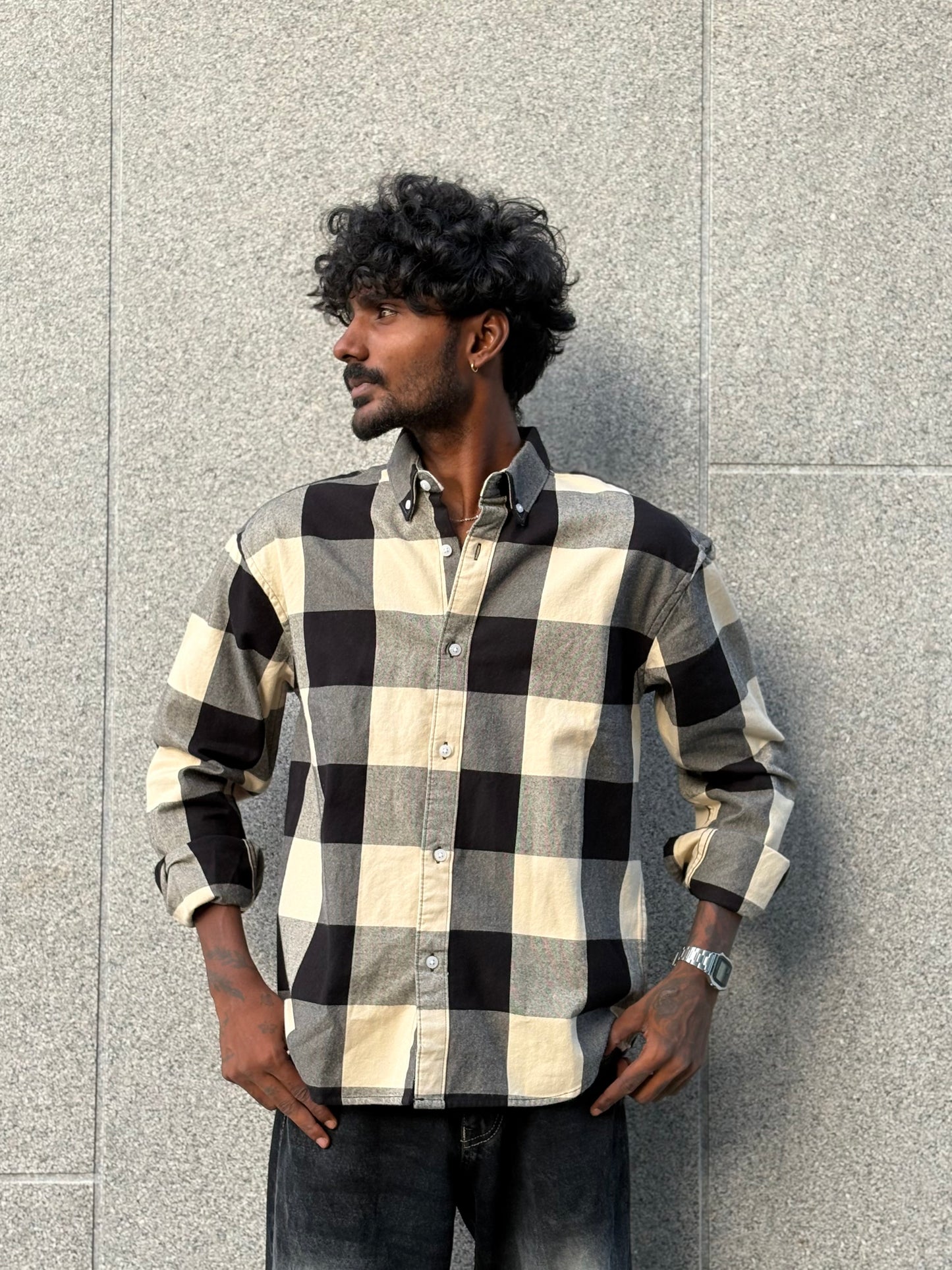 Black And White Flannel Shirt