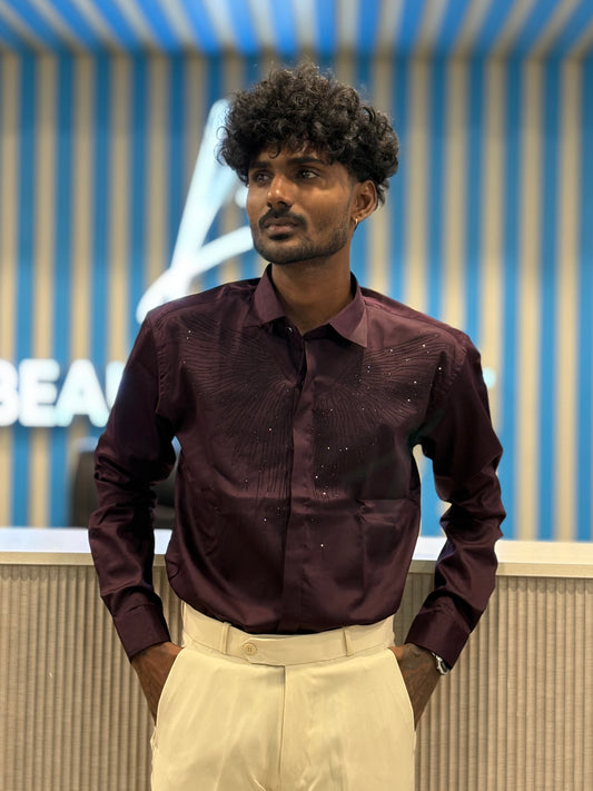 Dark Wine Designer Shirt