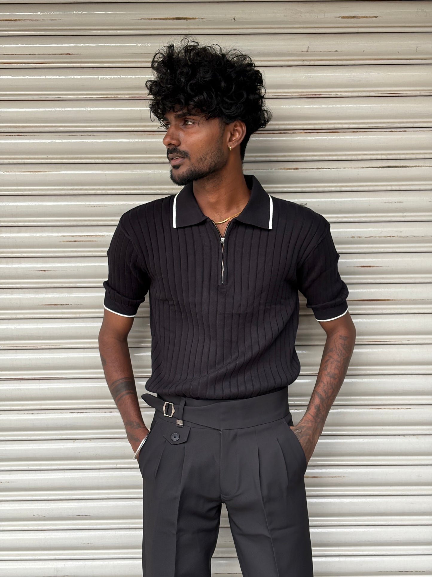 Black Old Money Polo Tshirt