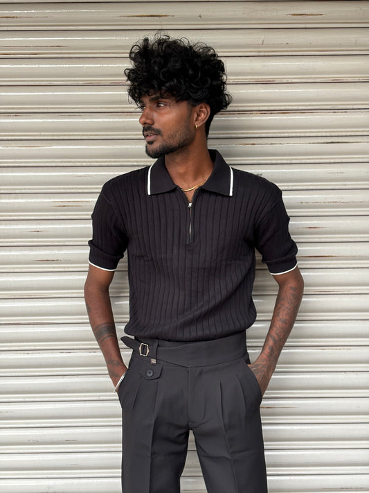 Black Old Money Polo Tshirt