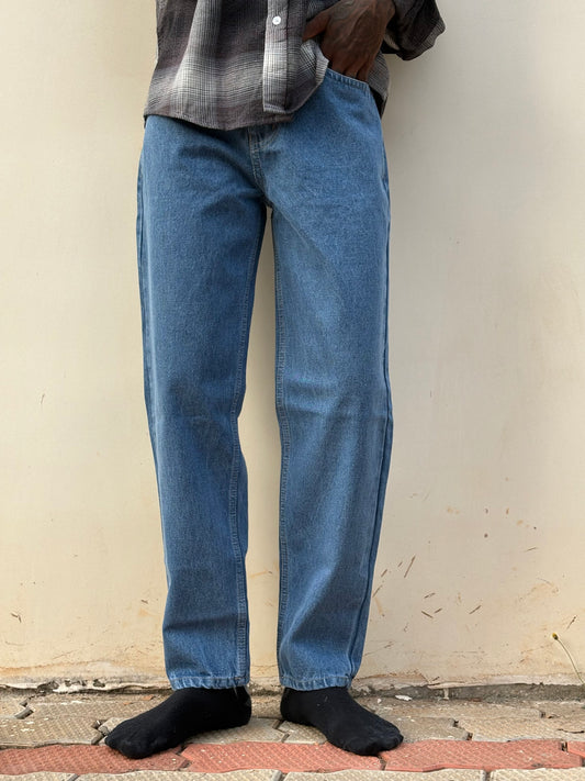 Blue Semi Baggy Jeans