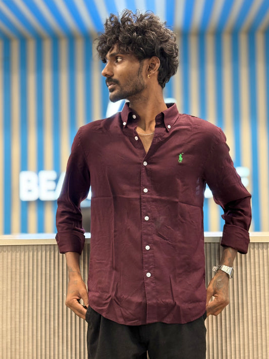Maroon Linen Shirt