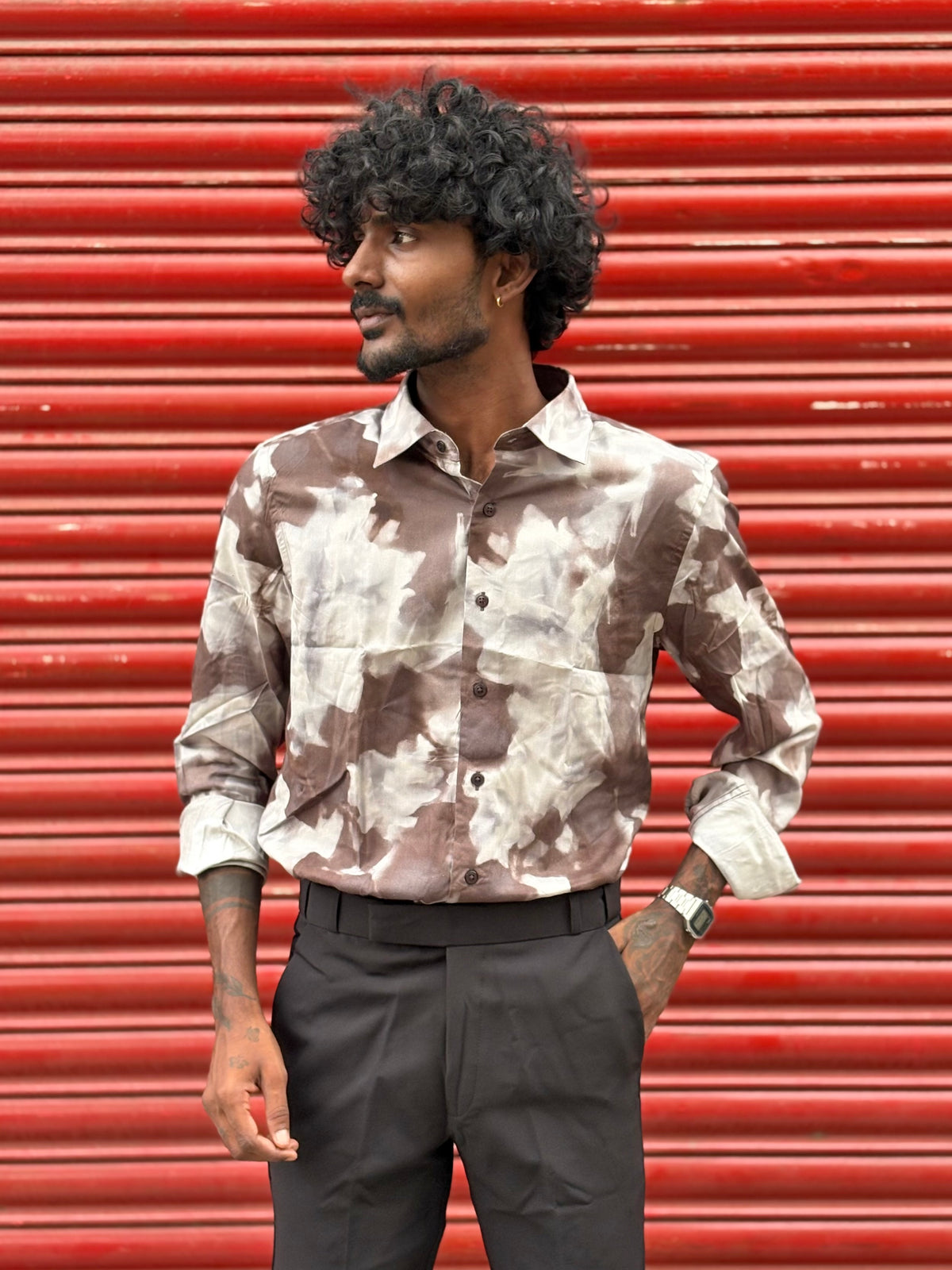 Brown Printed Shirt