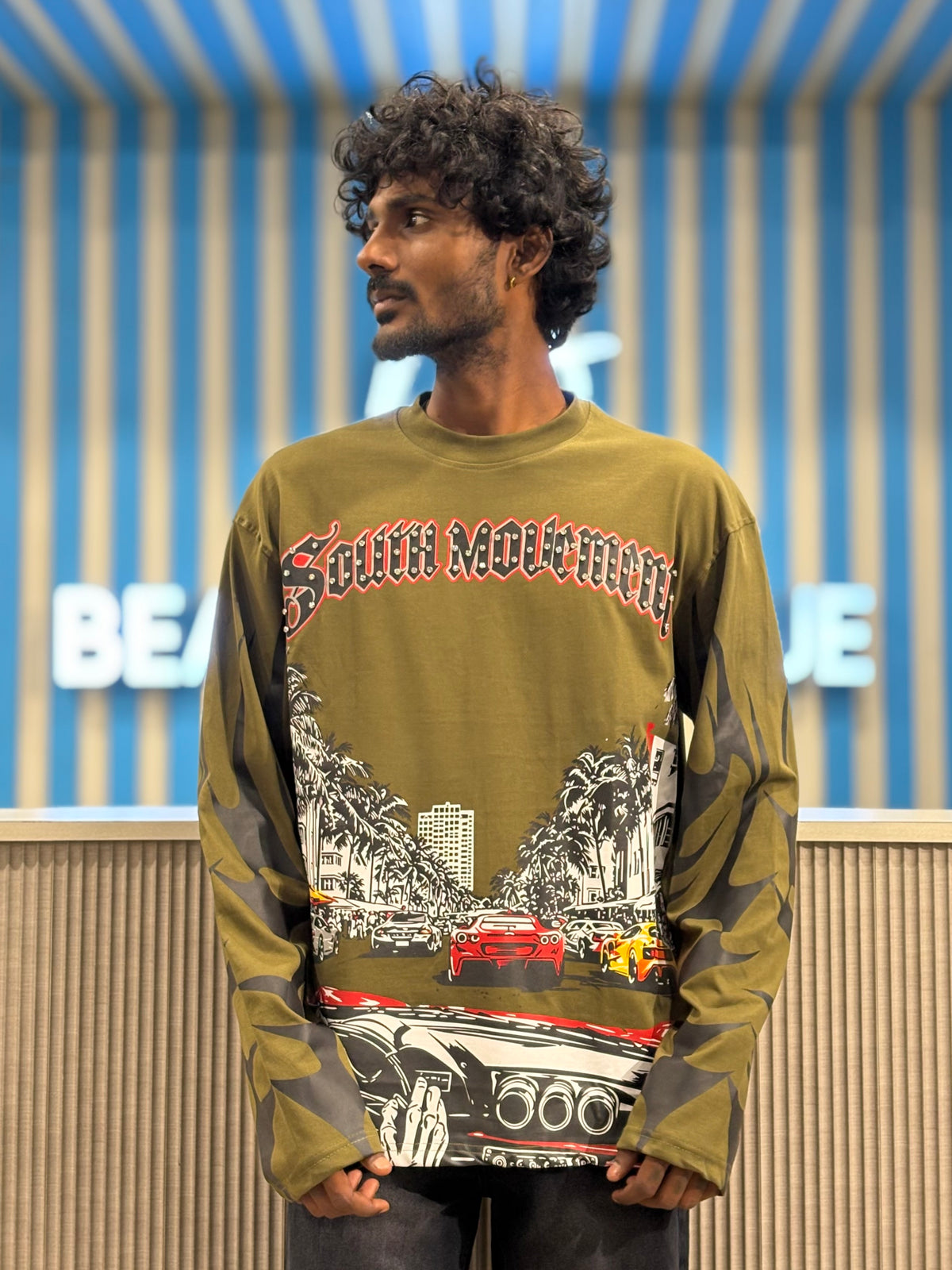 Green Streetwear Full sleeve T-shirt