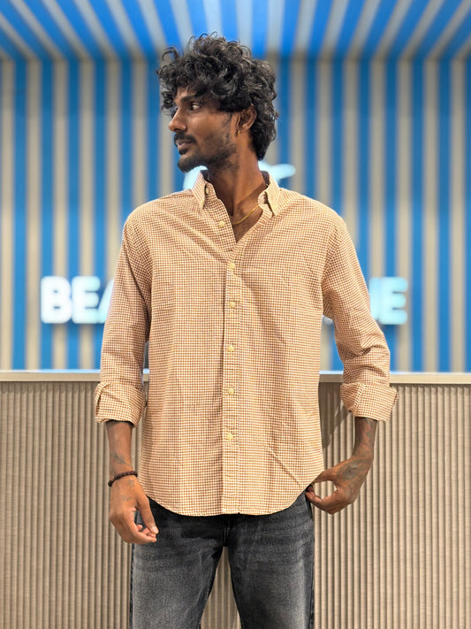 Brown Micro Checked Shirt