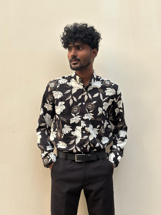 Black Rayon Viscose Shirt