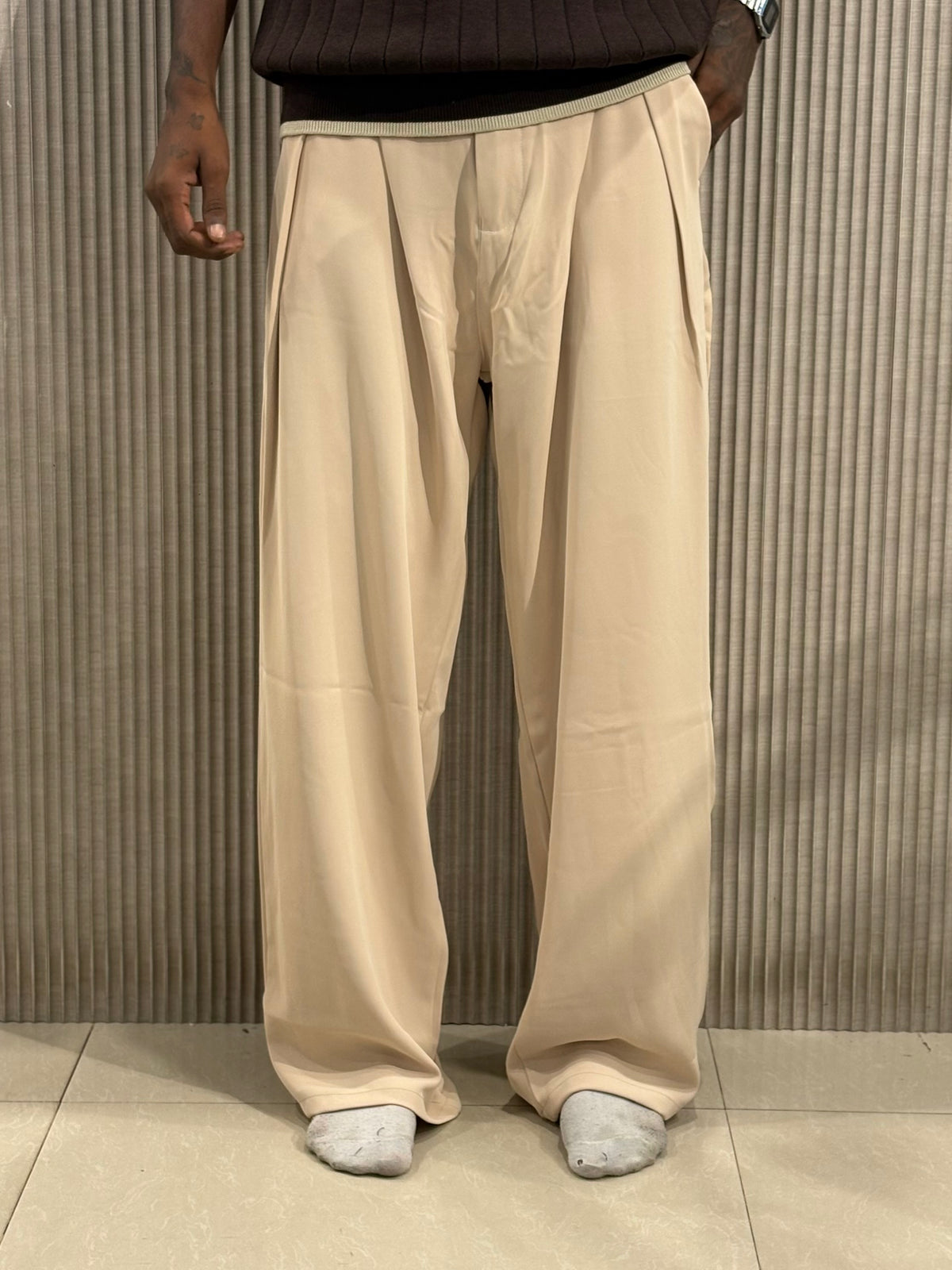 Beige Korean Pants