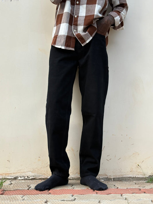 Black Semi Baggy Jeans