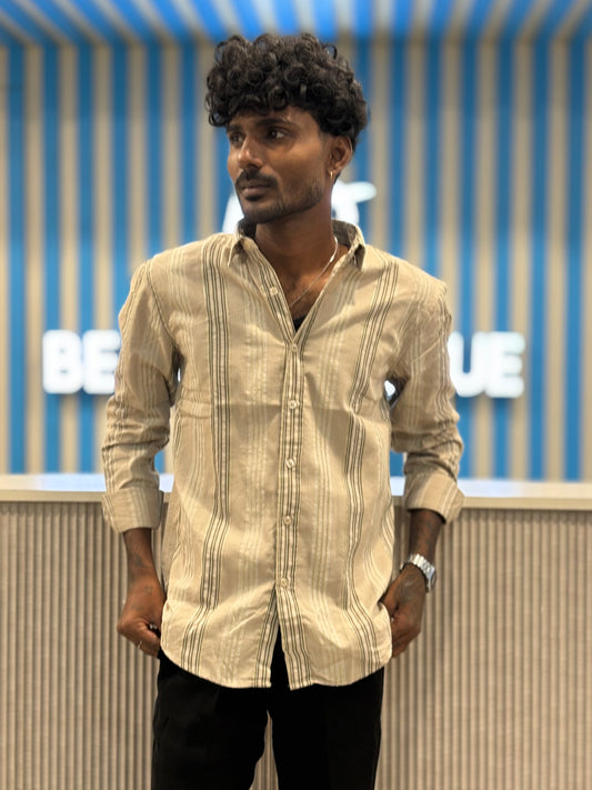 Beige Striped Shirt
