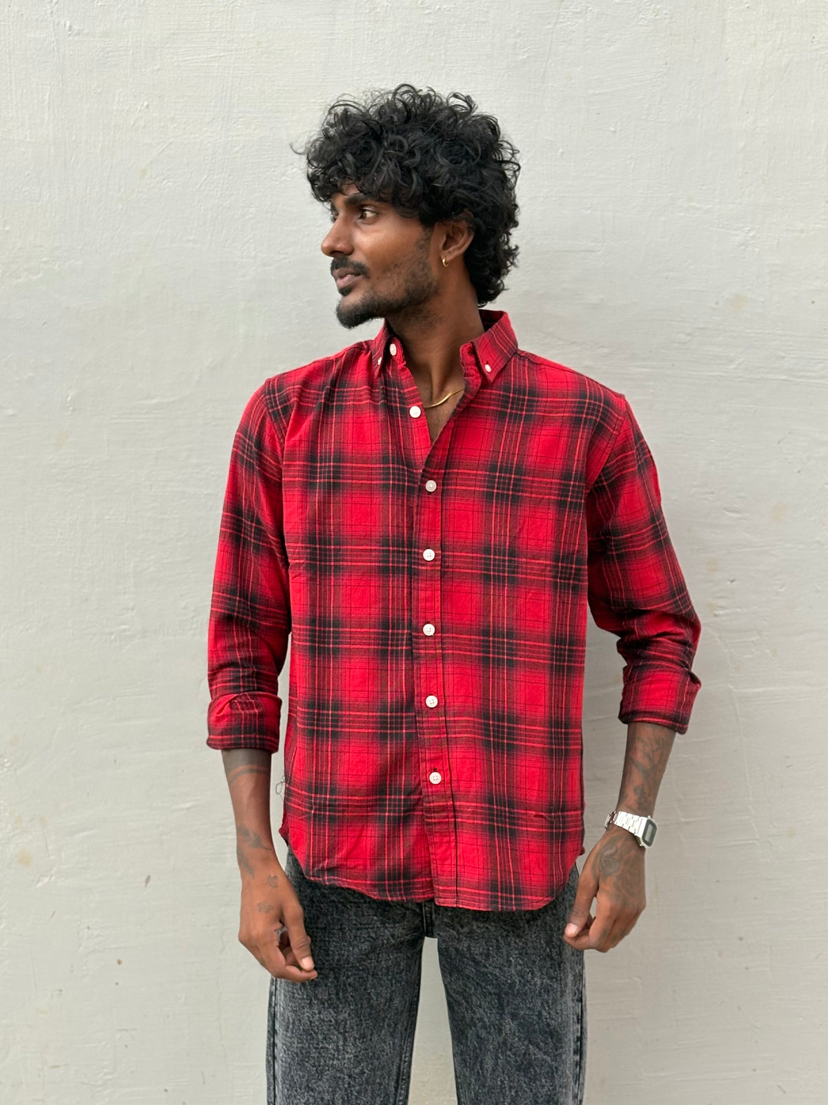 Red Flannel Checked Shirt