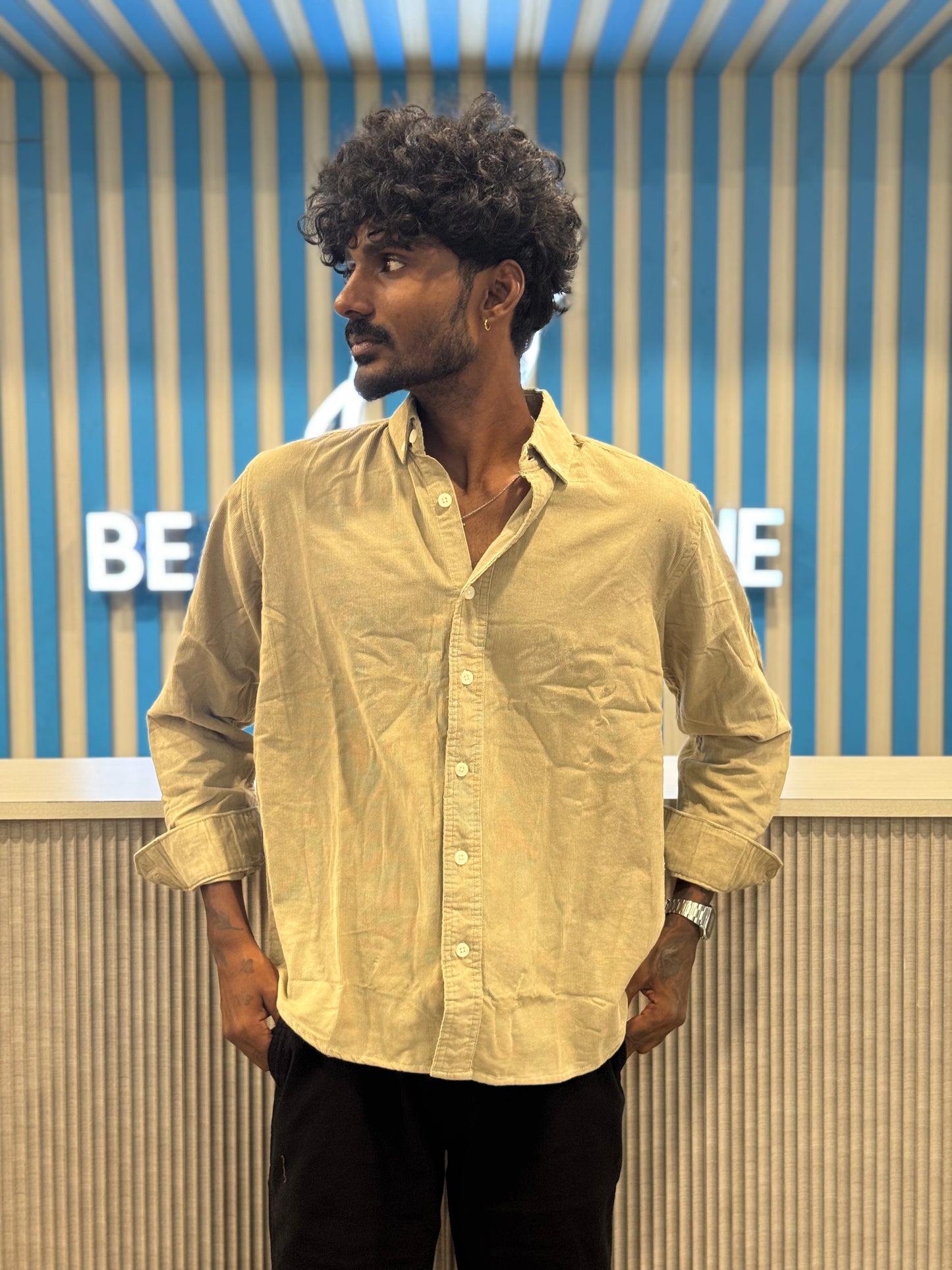 Beige Corduroy Shirt