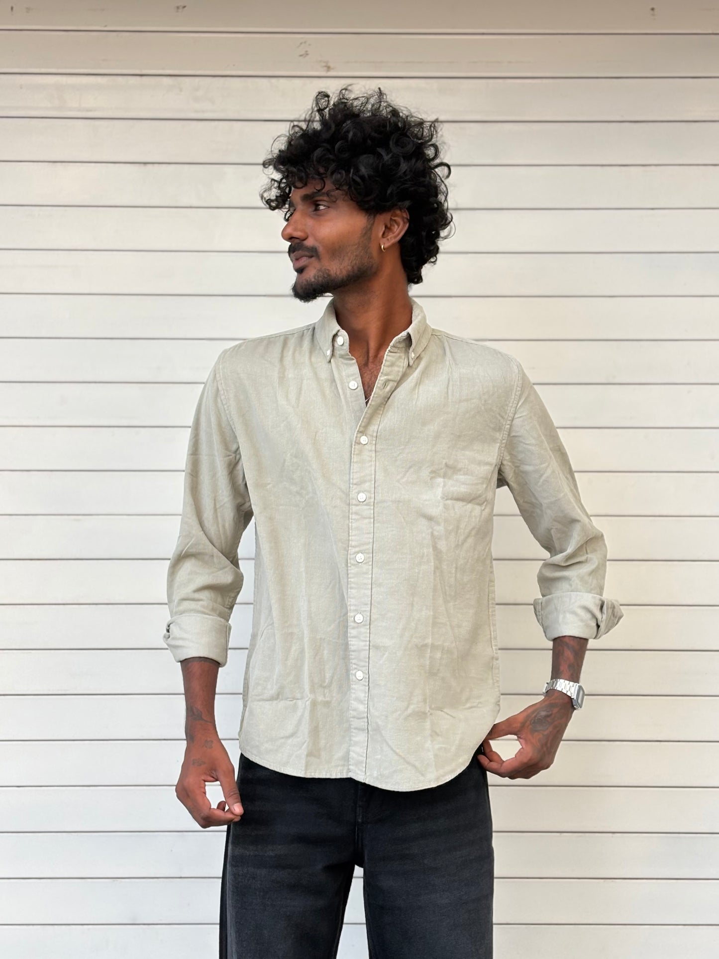 Light Green Corduroy Shirt