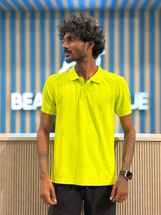 Fluorescent Green Honeycomb Polo Tshirt