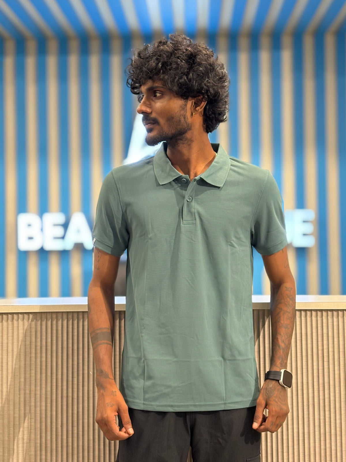 Green Honeycomb Polo Tshirt