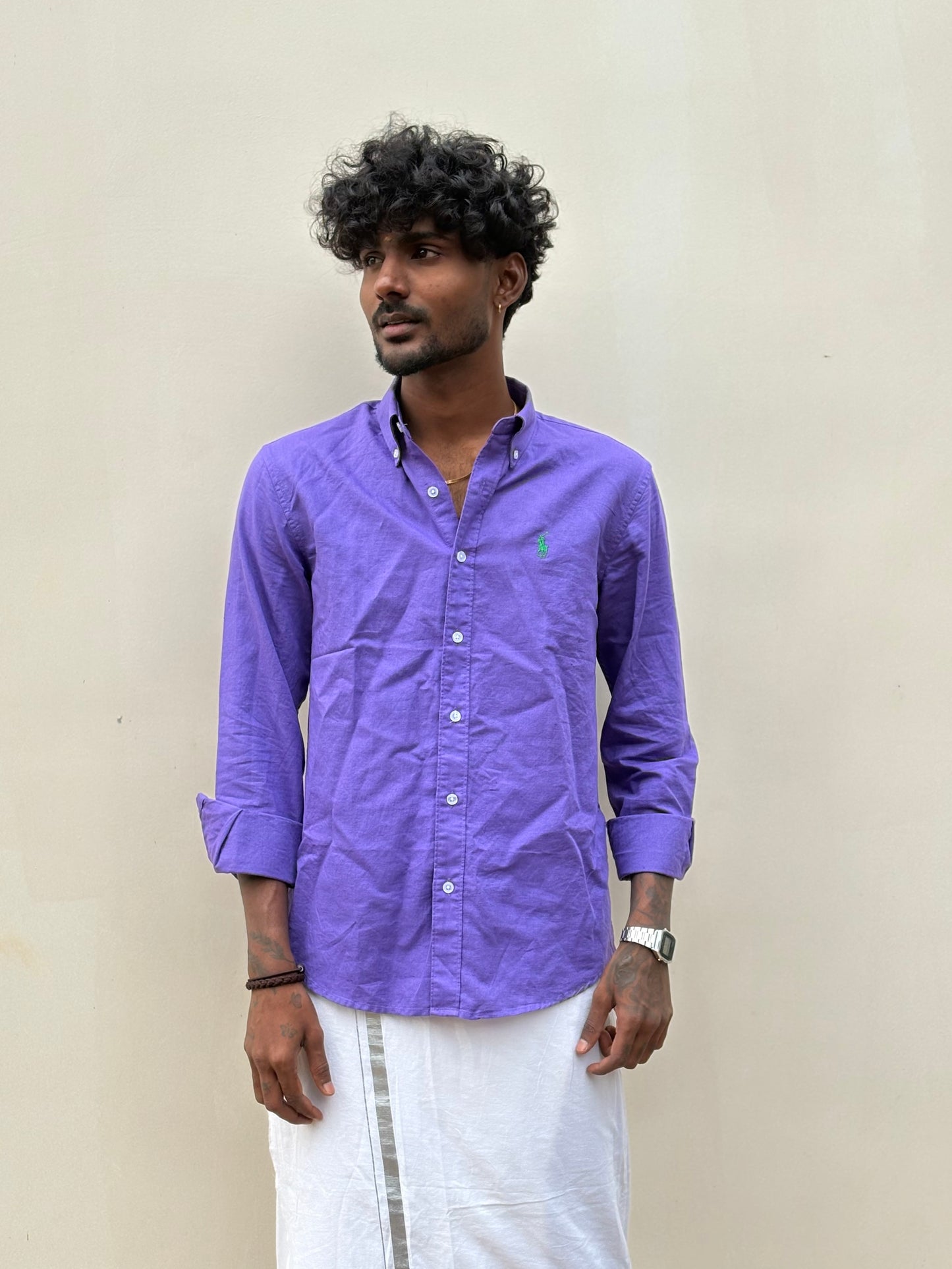Dark Purple Linen Shirt