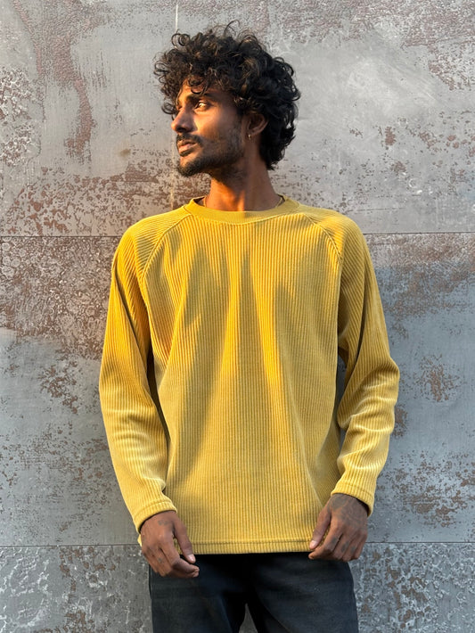 Yellow Ribbed Sweatshirt