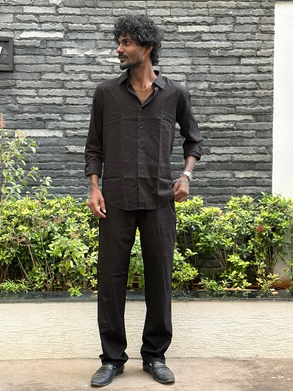 Black Linen Co-ord Set