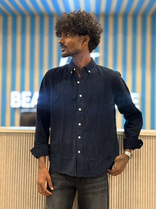 Navy Blue Corduroy Shirt