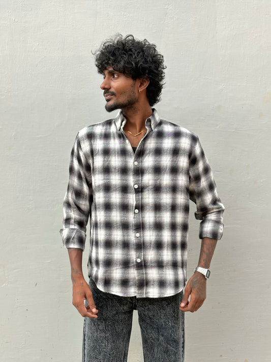Black Flannel Checked Shirt