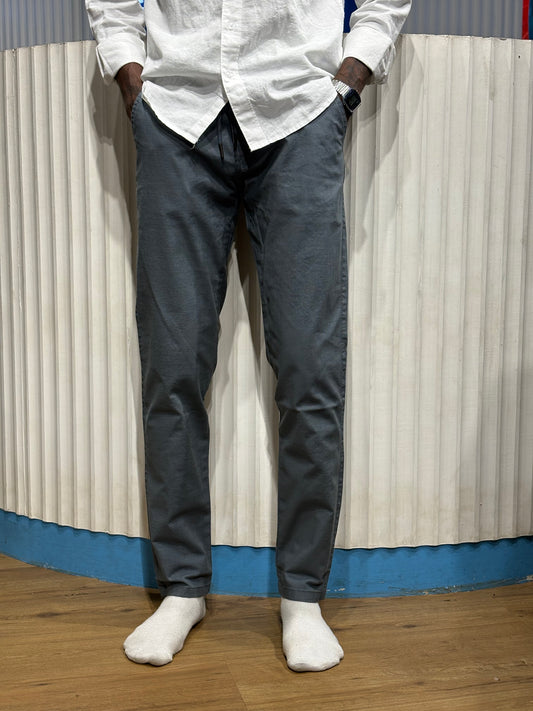 Blue Linen Draw String Pants