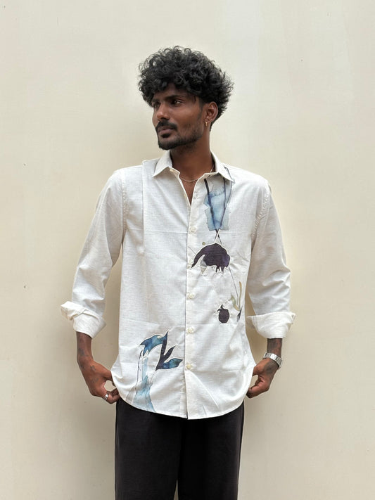 Off White Embroidery Shirt