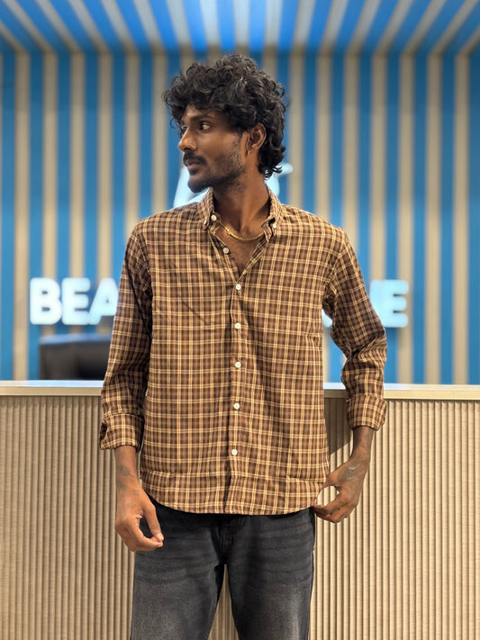 Brown Imported Checked Shirt
