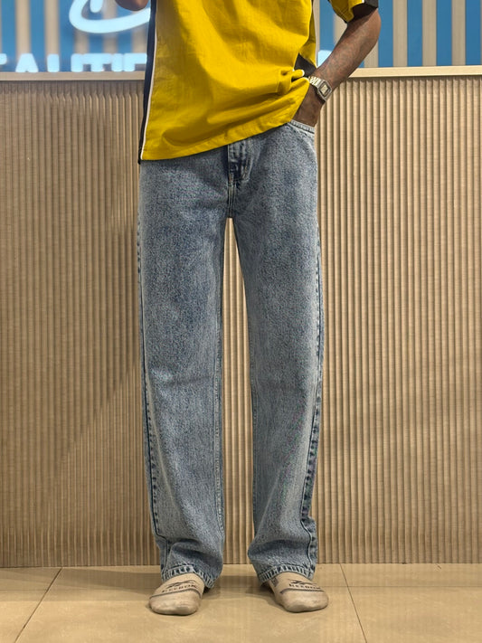 Light Blue Acid Wash Baggy Jeans