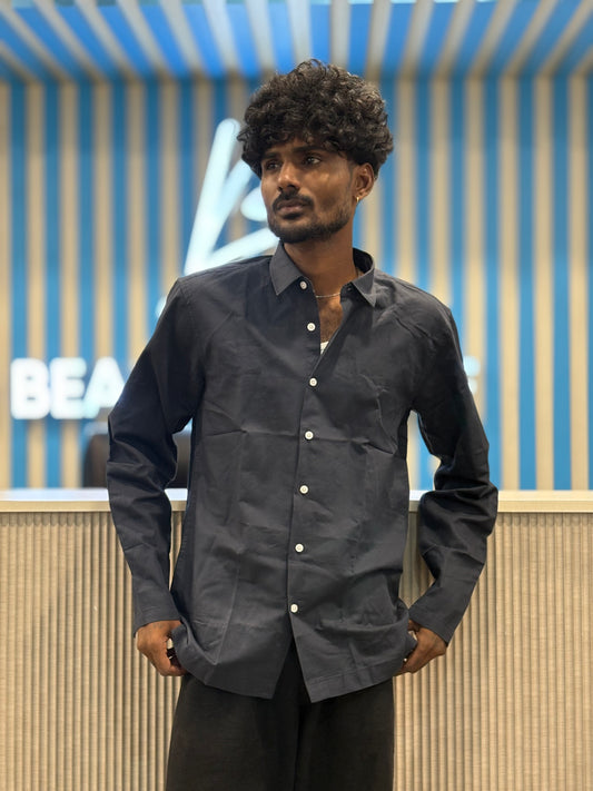 Dark Blue Linen Shirt