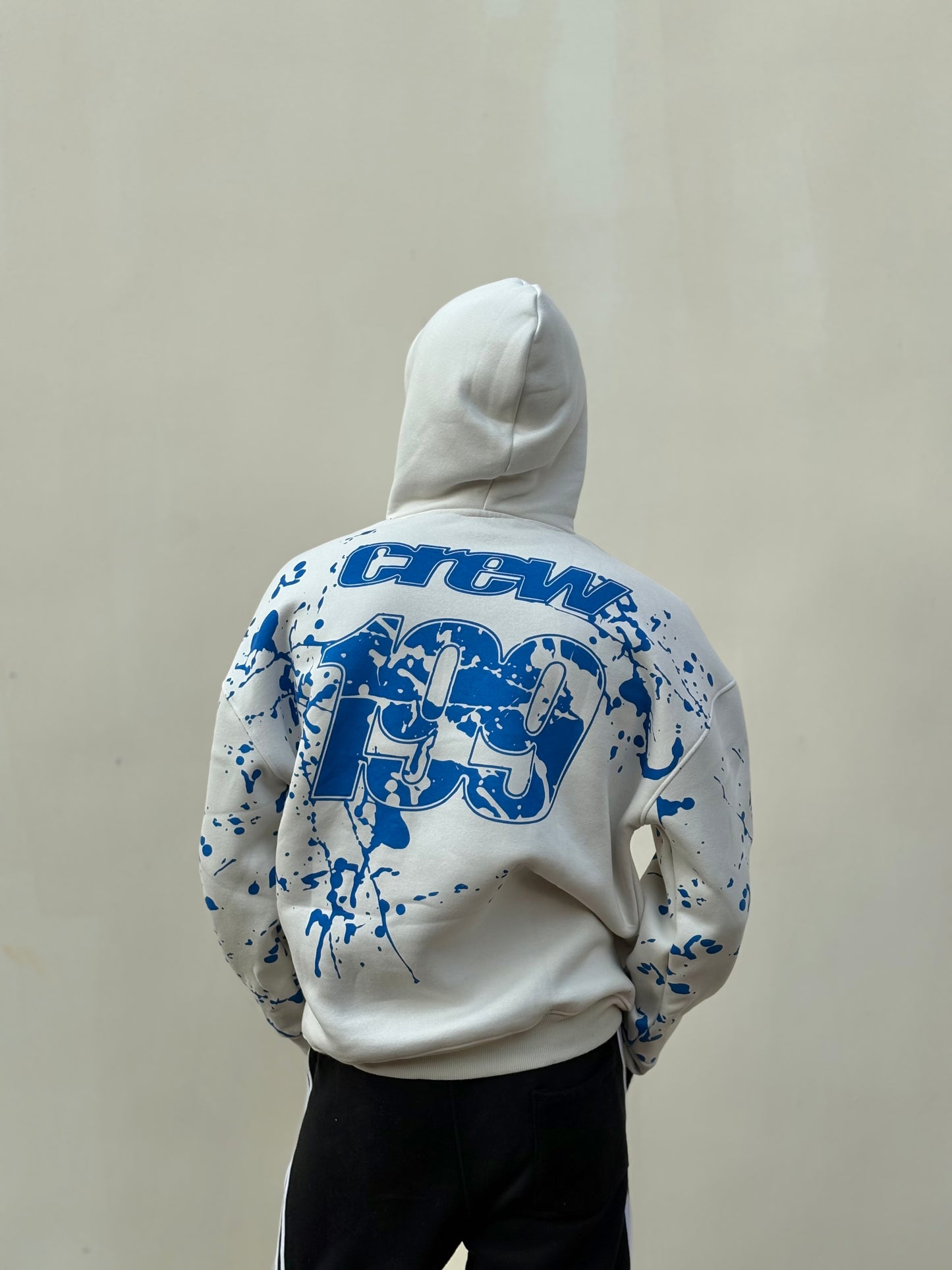 White Printed Oversized Hoodie
