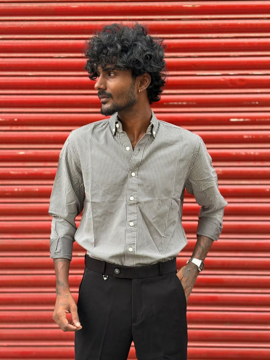 Grey Striped Shirt
