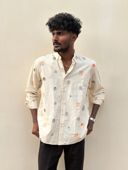 Off White Embroidery Shirt