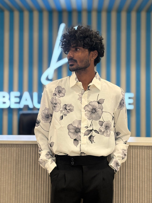 White Rayon Viscose Shirt