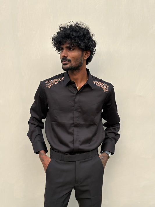 Black Embroidery Designer Shirt