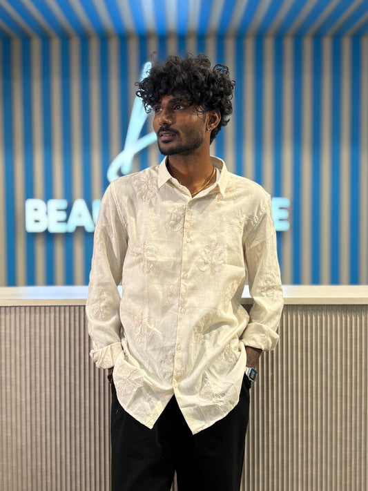 Beige Embroidery Shirt