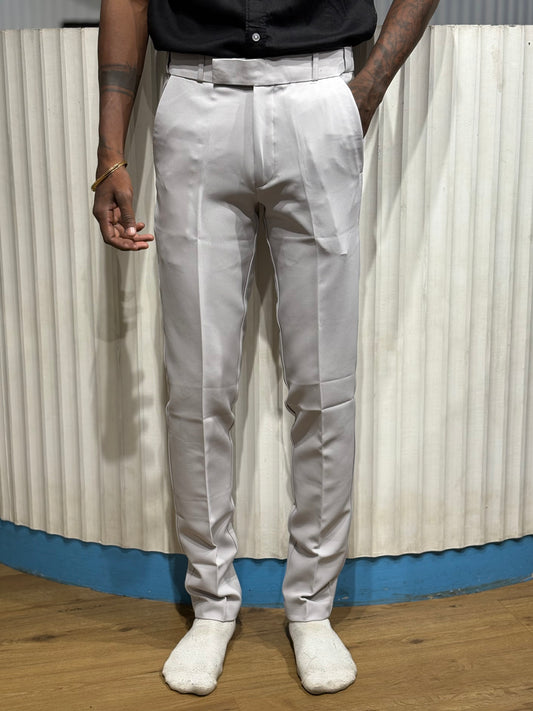 Grey Polo Fit Formal Pants